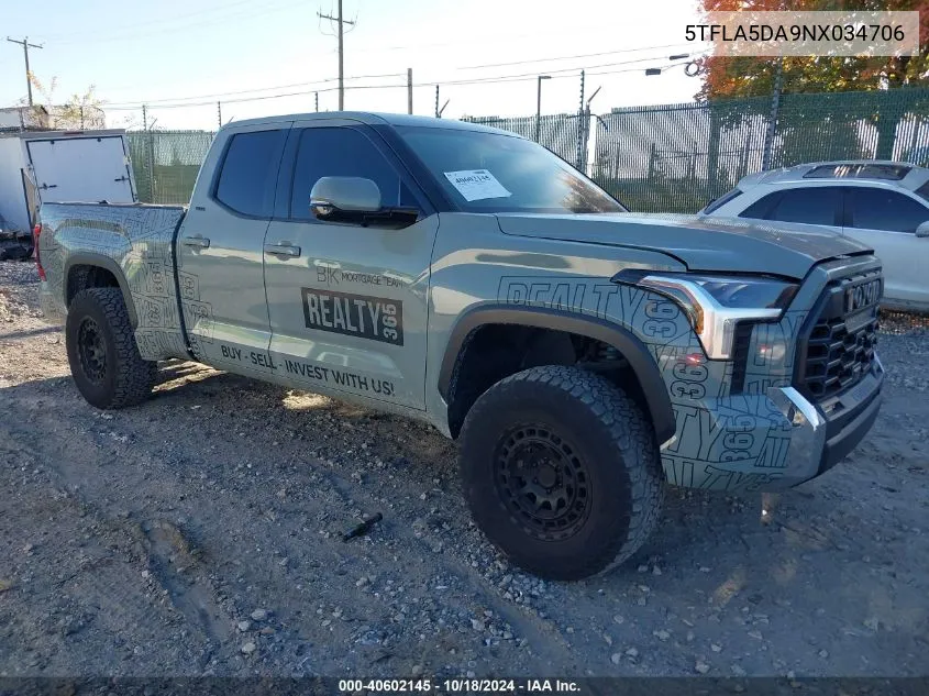 5TFLA5DA9NX034706 2022 Toyota Tundra Sr5