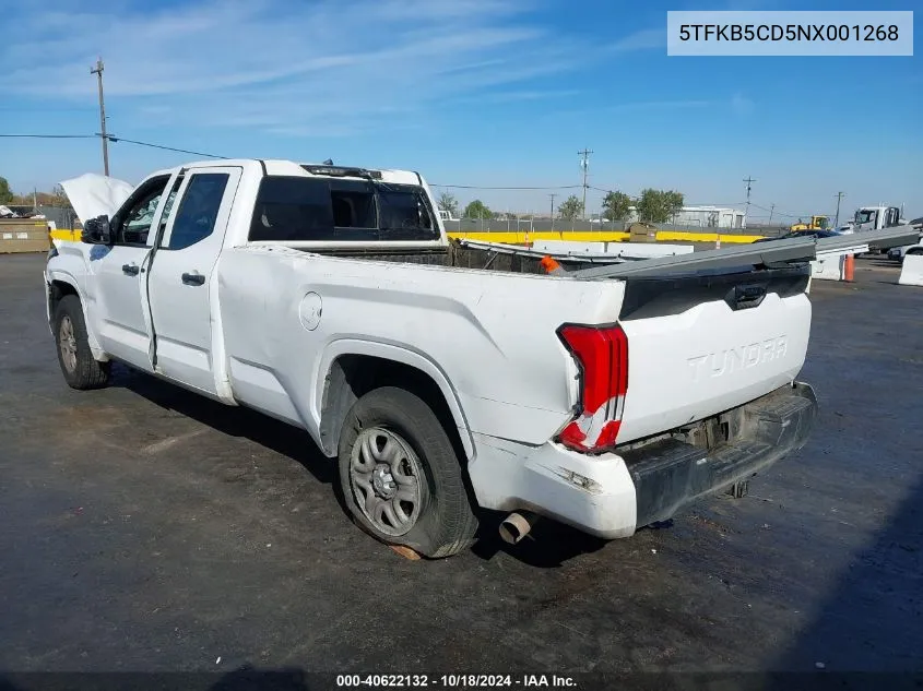 5TFKB5CD5NX001268 2022 Toyota Tundra Sr