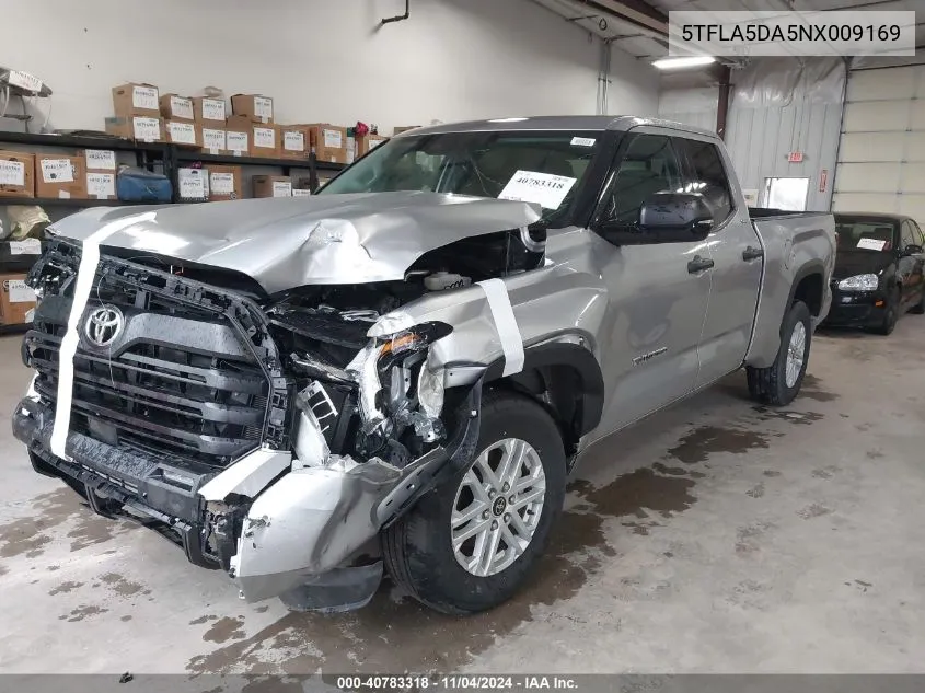 2022 Toyota Tundra Sr5 VIN: 5TFLA5DA5NX009169 Lot: 40783318