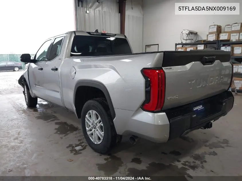 2022 Toyota Tundra Sr5 VIN: 5TFLA5DA5NX009169 Lot: 40783318