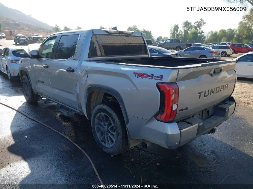 2022 Toyota Tundra Limited VIN: 5TFJA5DB9NX056009 Lot: 40820514