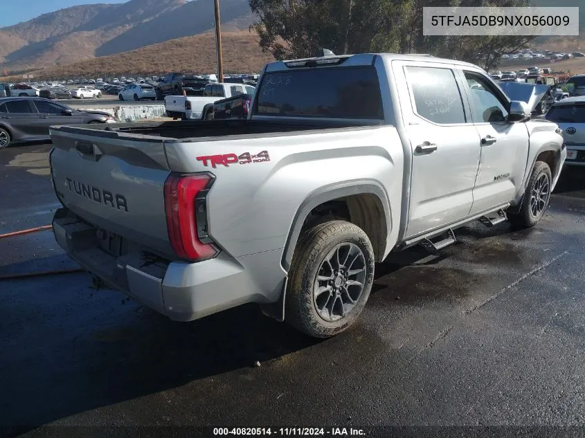 2022 Toyota Tundra Limited VIN: 5TFJA5DB9NX056009 Lot: 40820514