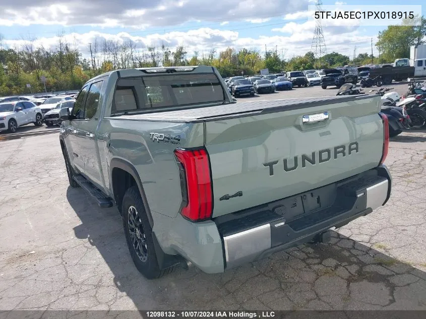 2023 Toyota Tundra Crewmax Limited VIN: 5TFJA5EC1PX018915 Lot: 12098132