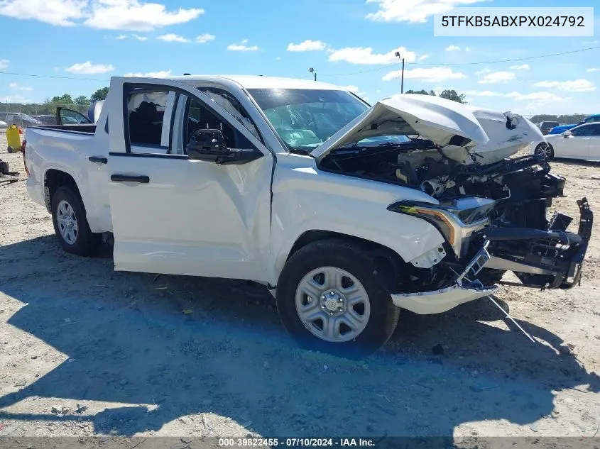 2023 Toyota Tundra Sr VIN: 5TFKB5ABXPX024792 Lot: 39822455