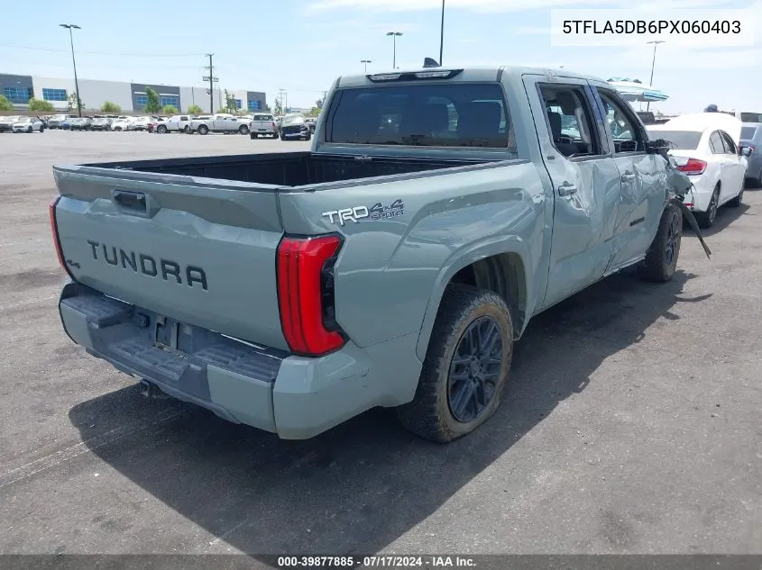 2023 Toyota Tundra Sr5 VIN: 5TFLA5DB6PX060403 Lot: 39877885