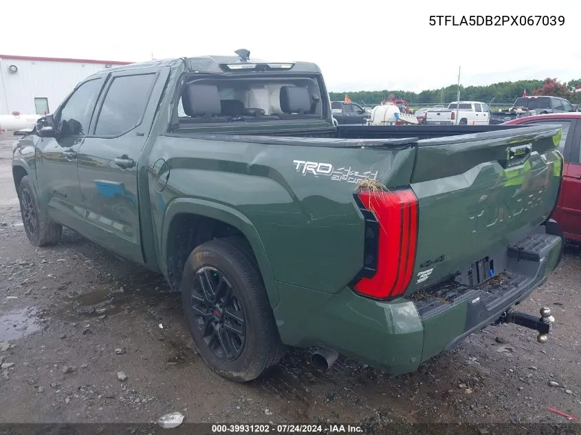 2023 Toyota Tundra Sr5 VIN: 5TFLA5DB2PX067039 Lot: 39931202