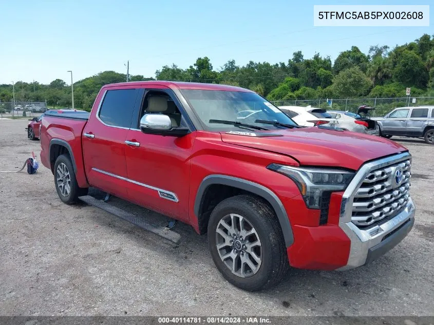 2023 Toyota Tundra Crewmax Platinum/Crewmax 1794 VIN: 5TFMC5AB5PX002608 Lot: 40114781