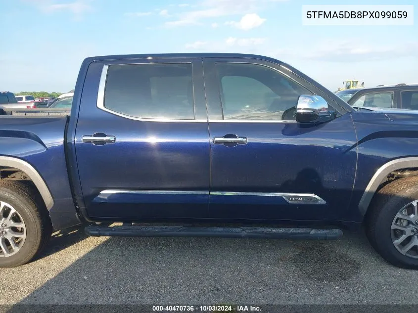 2023 Toyota Tundra 1794 Edition VIN: 5TFMA5DB8PX099059 Lot: 40470736