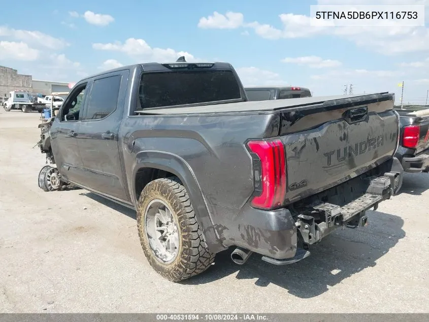 2023 Toyota Tundra Platinum VIN: 5TFNA5DB6PX116753 Lot: 40531594