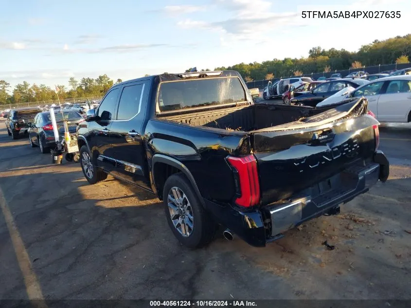 2023 Toyota Tundra 1794 Edition VIN: 5TFMA5AB4PX027635 Lot: 40561224