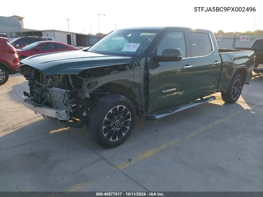 2023 Toyota Tundra Limited VIN: 5TFJA5BC9PX002496 Lot: 40577017