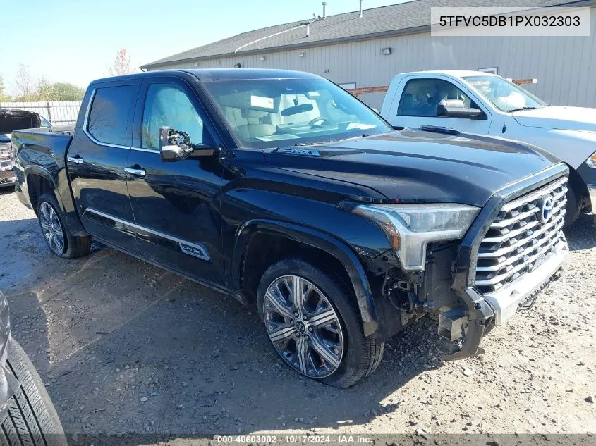 2023 Toyota Tundra Hybrid Crewmax Capstone VIN: 5TFVC5DB1PX032303 Lot: 40603002