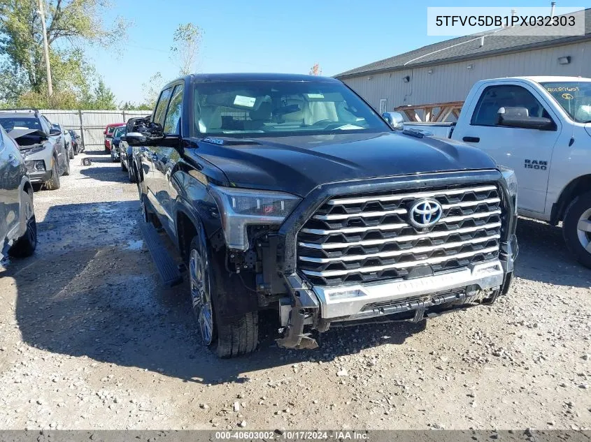 2023 Toyota Tundra Hybrid Crewmax Capstone VIN: 5TFVC5DB1PX032303 Lot: 40603002