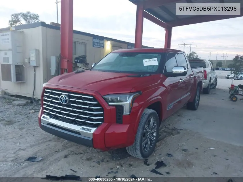 2023 Toyota Tundra Hybrid Capstone VIN: 5TFVC5DB5PX013298 Lot: 40630260