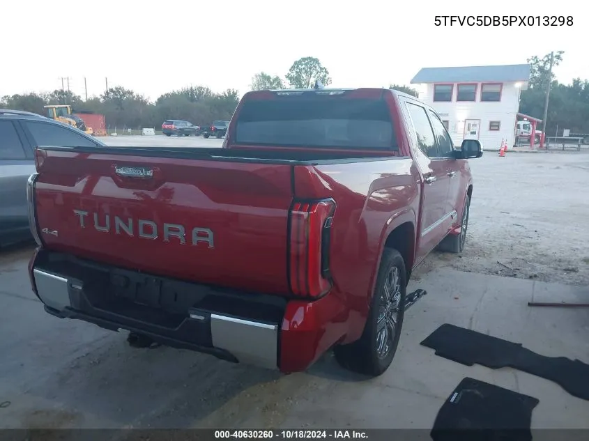 2023 Toyota Tundra Hybrid Capstone VIN: 5TFVC5DB5PX013298 Lot: 40630260