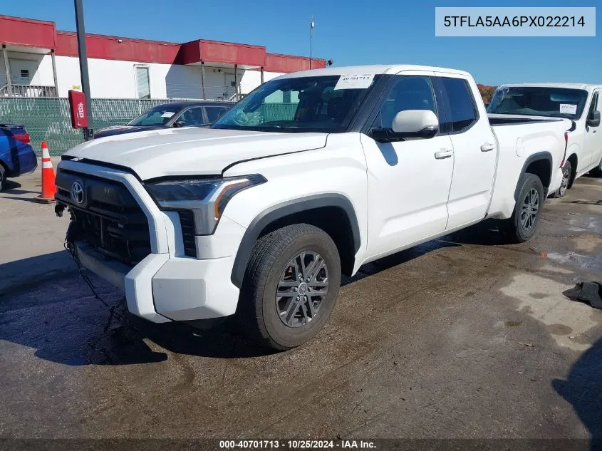 2023 Toyota Tundra Sr5 VIN: 5TFLA5AA6PX022214 Lot: 40701713