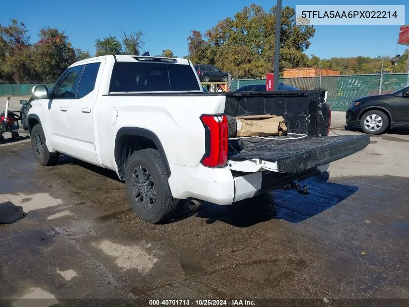 2023 Toyota Tundra Sr5 VIN: 5TFLA5AA6PX022214 Lot: 40701713