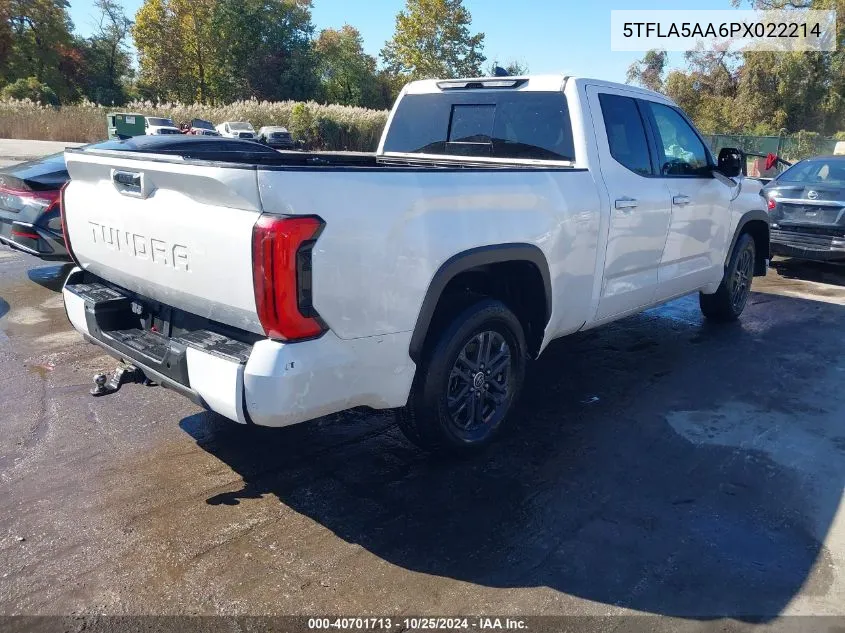 2023 Toyota Tundra Sr5 VIN: 5TFLA5AA6PX022214 Lot: 40701713