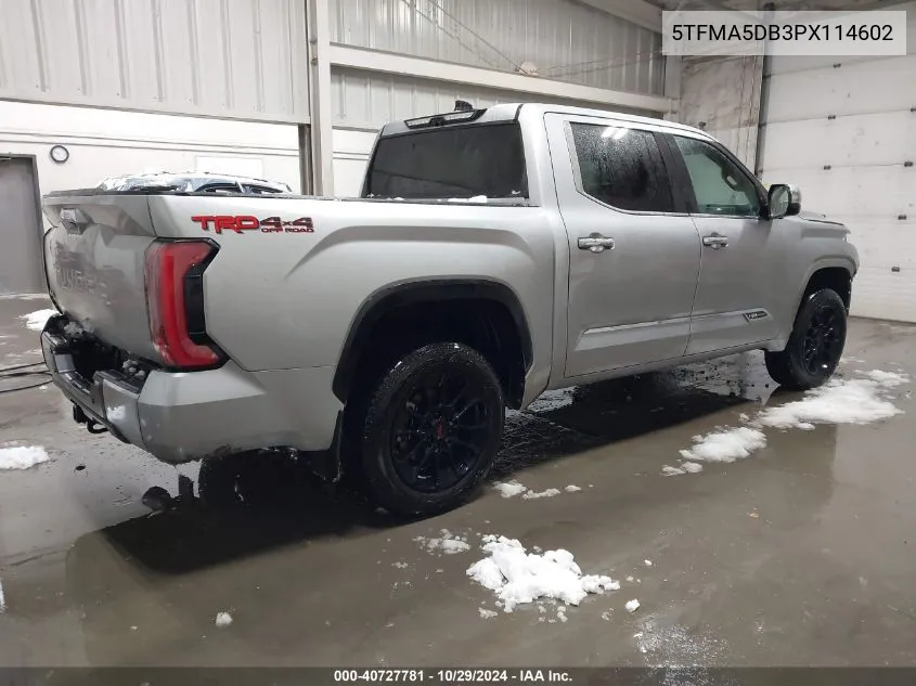 2023 Toyota Tundra 1794 Edition VIN: 5TFMA5DB3PX114602 Lot: 40727781