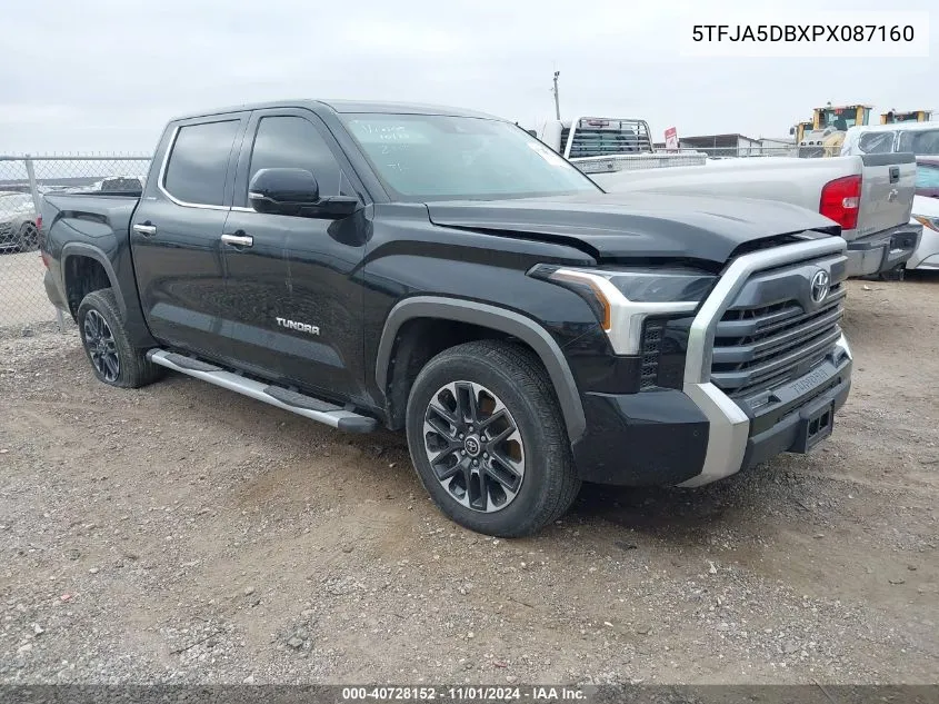 2023 Toyota Tundra Limited VIN: 5TFJA5DBXPX087160 Lot: 40728152