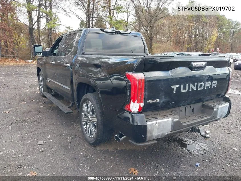 2023 Toyota Tundra Hybrid Capstone VIN: 5TFVC5DB5PX019702 Lot: 40753898