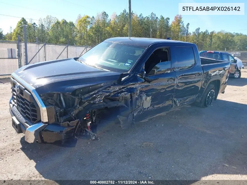 2023 Toyota Tundra Sr5 VIN: 5TFLA5AB4PX026142 Lot: 40802752