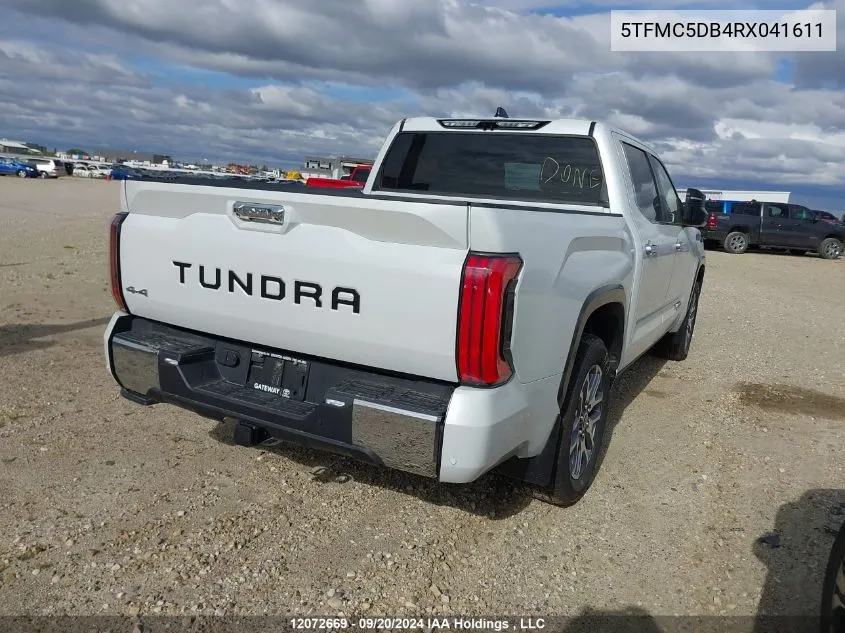 5TFMC5DB4RX041611 2024 Toyota Tundra Hybrid Platinum