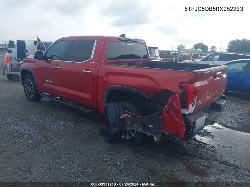 2024 Toyota Tundra Hybrid Limited VIN: 5TFJC5DB5RX052233 Lot: 39931219