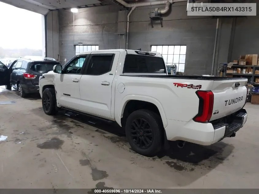 2024 Toyota Tundra Crewmax Sr/Crewmax Sr5 VIN: 5TFLA5DB4RX143315 Lot: 40559696