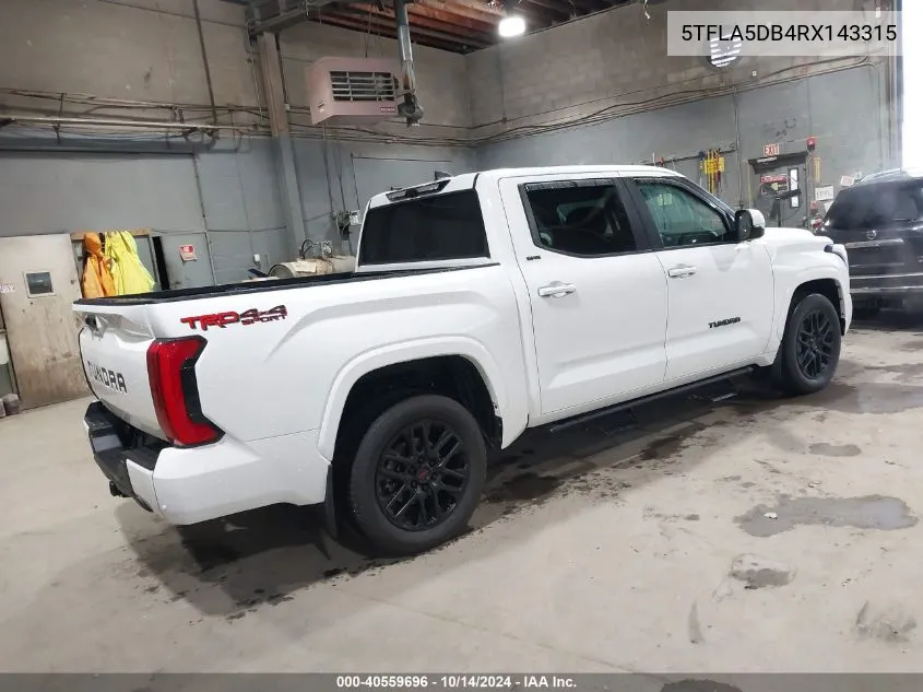 2024 Toyota Tundra Crewmax Sr/Crewmax Sr5 VIN: 5TFLA5DB4RX143315 Lot: 40559696