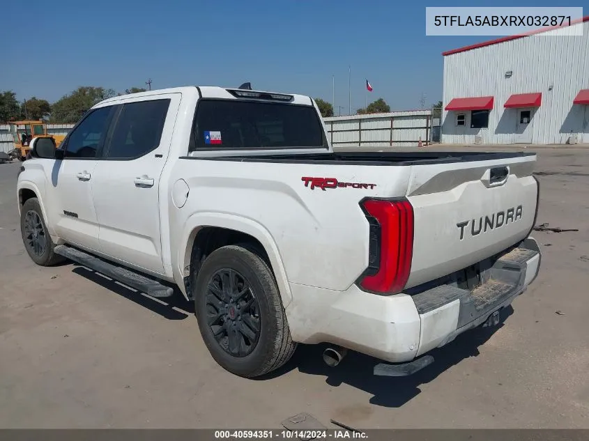 2024 Toyota Tundra Sr5 VIN: 5TFLA5ABXRX032871 Lot: 40594351