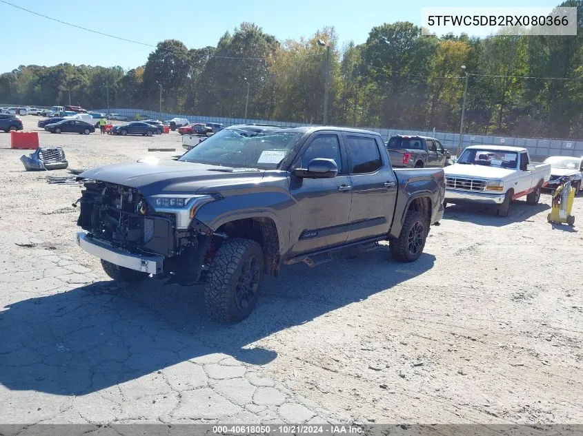 2024 Toyota Tundra Hybrid Platinum VIN: 5TFWC5DB2RX080366 Lot: 40618050