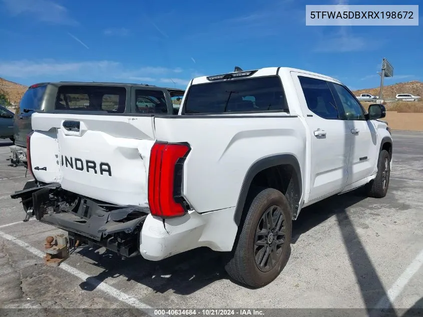 2024 Toyota Tundra Limited VIN: 5TFWA5DBXRX198672 Lot: 40634684