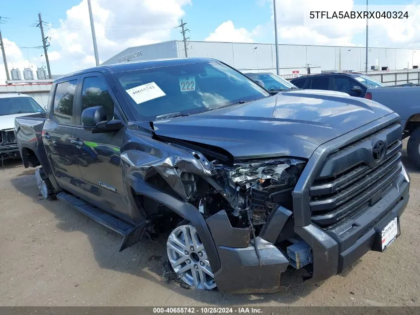 2024 Toyota Tundra Sr5 VIN: 5TFLA5ABXRX040324 Lot: 40655742