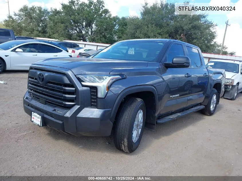 2024 Toyota Tundra Sr5 VIN: 5TFLA5ABXRX040324 Lot: 40655742