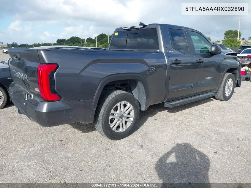 2024 Toyota Tundra Sr5 VIN: 5TFLA5AA4RX032890 Lot: 40772191