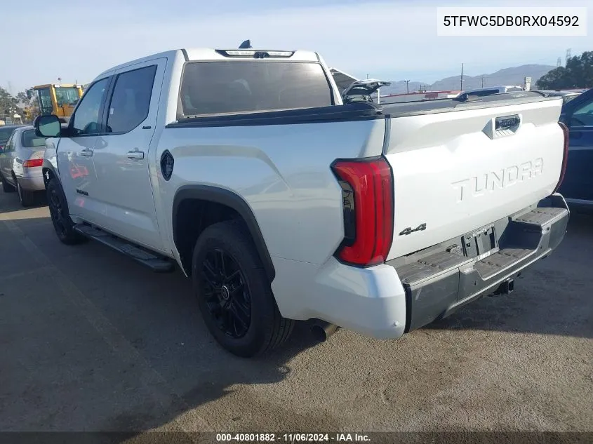 2024 Toyota Tundra Hybrid Limited VIN: 5TFWC5DB0RX04592 Lot: 40801882