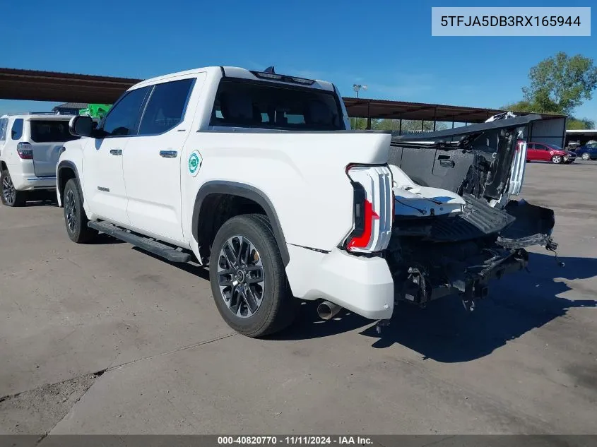 2024 Toyota Tundra Crewmax Limited VIN: 5TFJA5DB3RX165944 Lot: 40820770