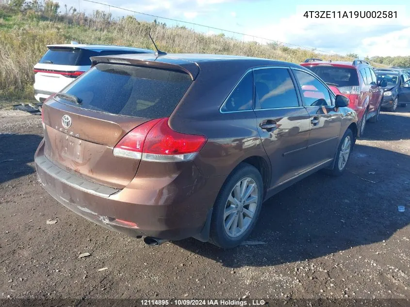 2009 Toyota Venza VIN: 4T3ZE11A19U002581 Lot: 12114895