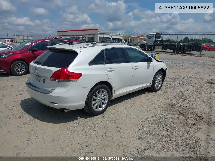 2009 Toyota Venza VIN: 4T3BE11AX9U005822 Lot: 40120813