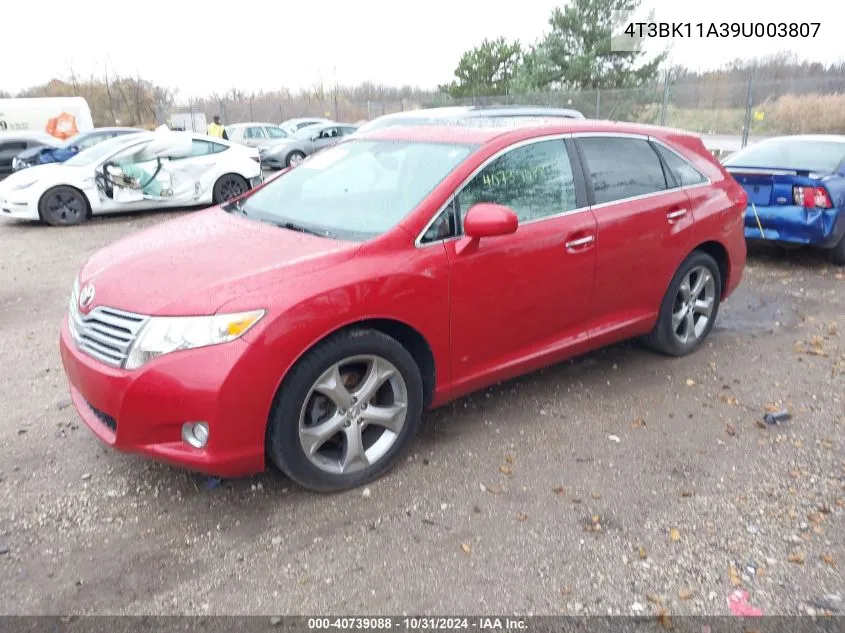 2009 Toyota Venza Base V6 VIN: 4T3BK11A39U003807 Lot: 40739088