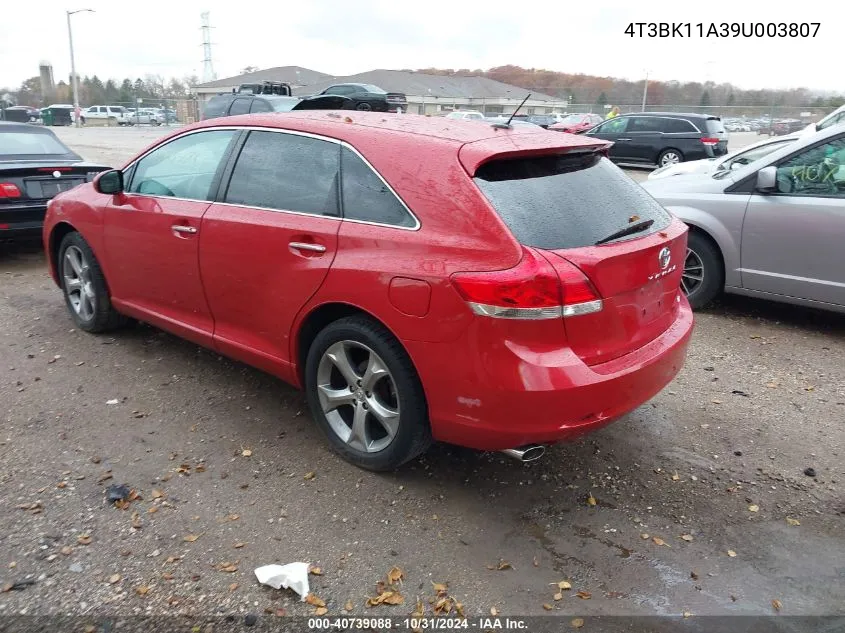 2009 Toyota Venza Base V6 VIN: 4T3BK11A39U003807 Lot: 40739088