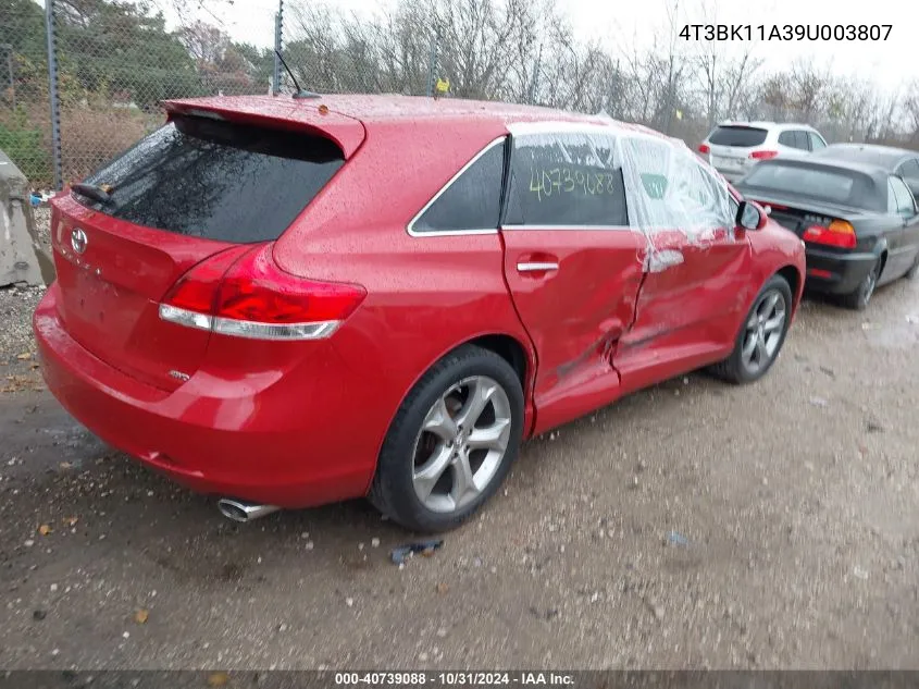 2009 Toyota Venza Base V6 VIN: 4T3BK11A39U003807 Lot: 40739088