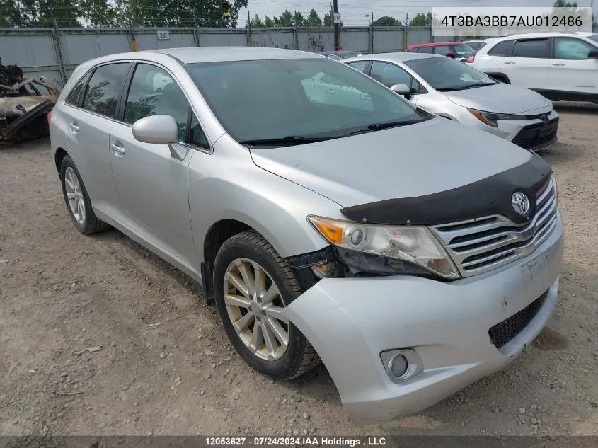 2010 Toyota Venza VIN: 4T3BA3BB7AU012486 Lot: 12053627