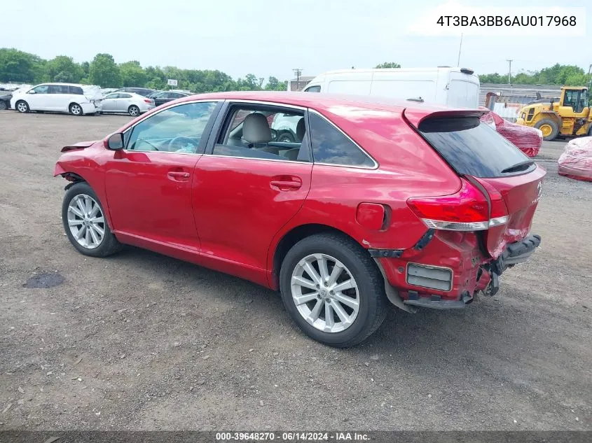 2010 Toyota Venza VIN: 4T3BA3BB6AU017968 Lot: 39648270