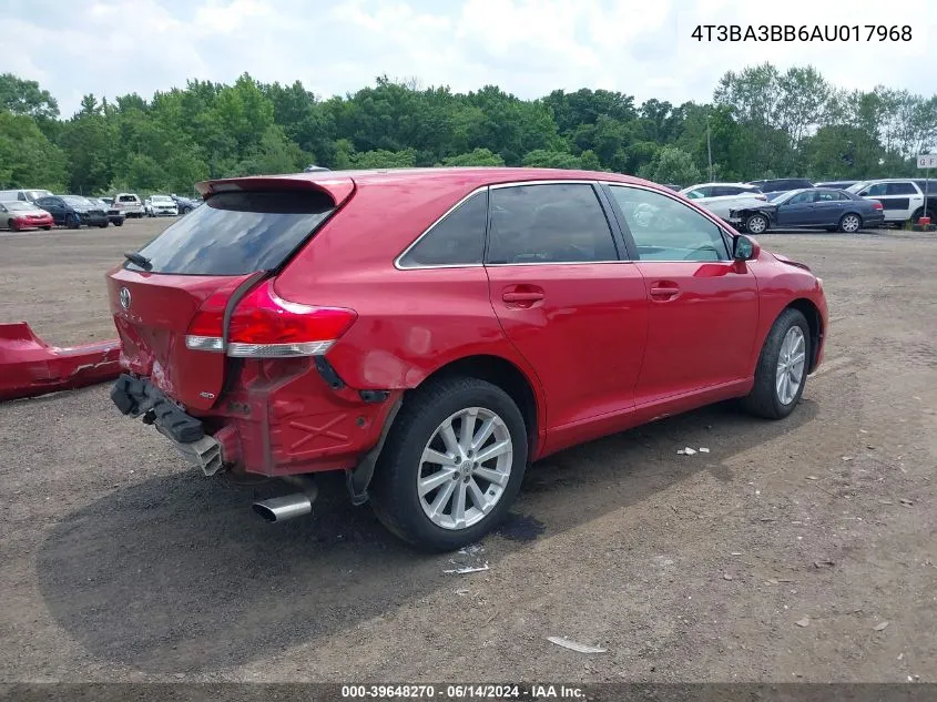 2010 Toyota Venza VIN: 4T3BA3BB6AU017968 Lot: 39648270