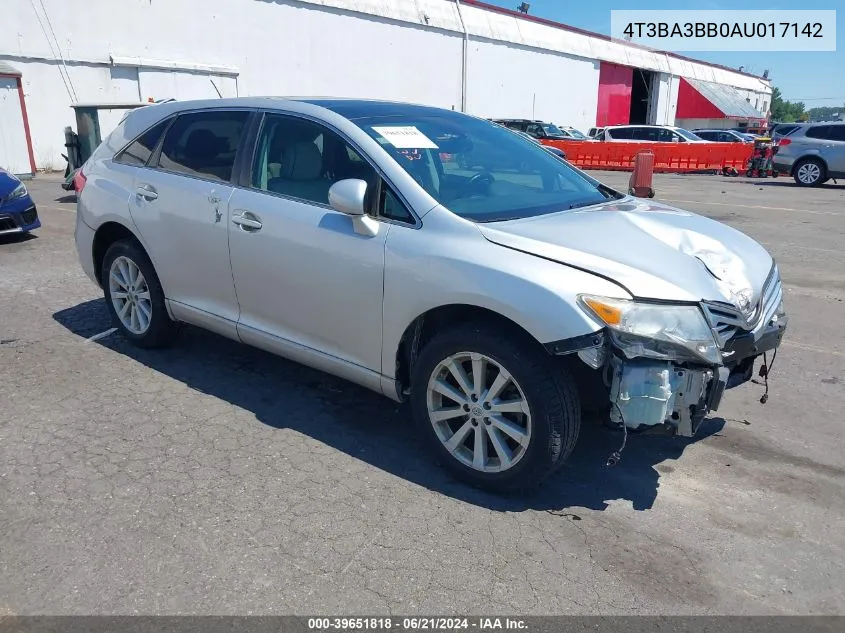 2010 Toyota Venza VIN: 4T3BA3BB0AU017142 Lot: 39651818