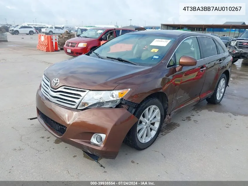 2010 Toyota Venza VIN: 4T3BA3BB7AU010267 Lot: 39938554