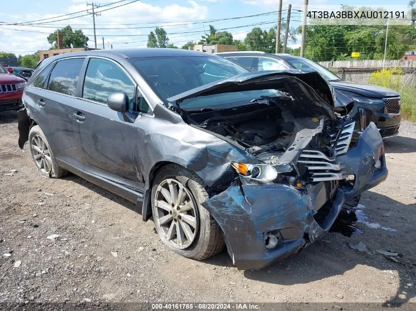 4T3BA3BBXAU012191 2010 Toyota Venza