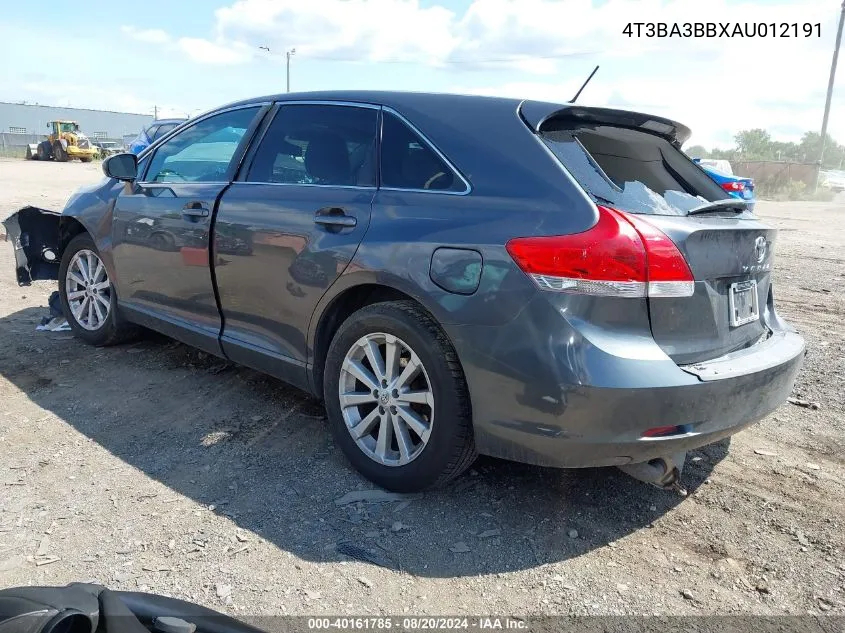 4T3BA3BBXAU012191 2010 Toyota Venza